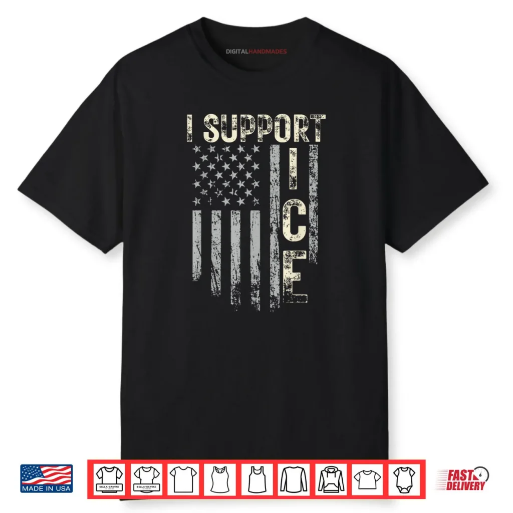 Support ICE Immigration Officers American Flag Border Patrol Shirt 1 Support ICE Immigration Officers American Flag Border Patrol Shirt