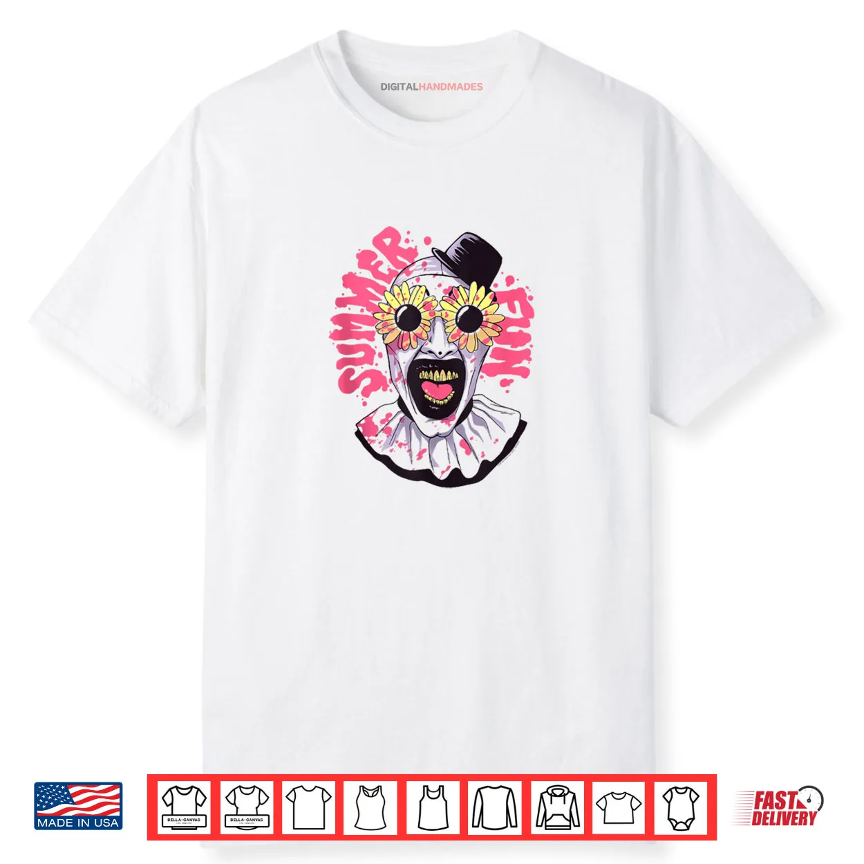 Terrifier Summer Fun Sunglasses Art The Clown Horror Movie Shirt