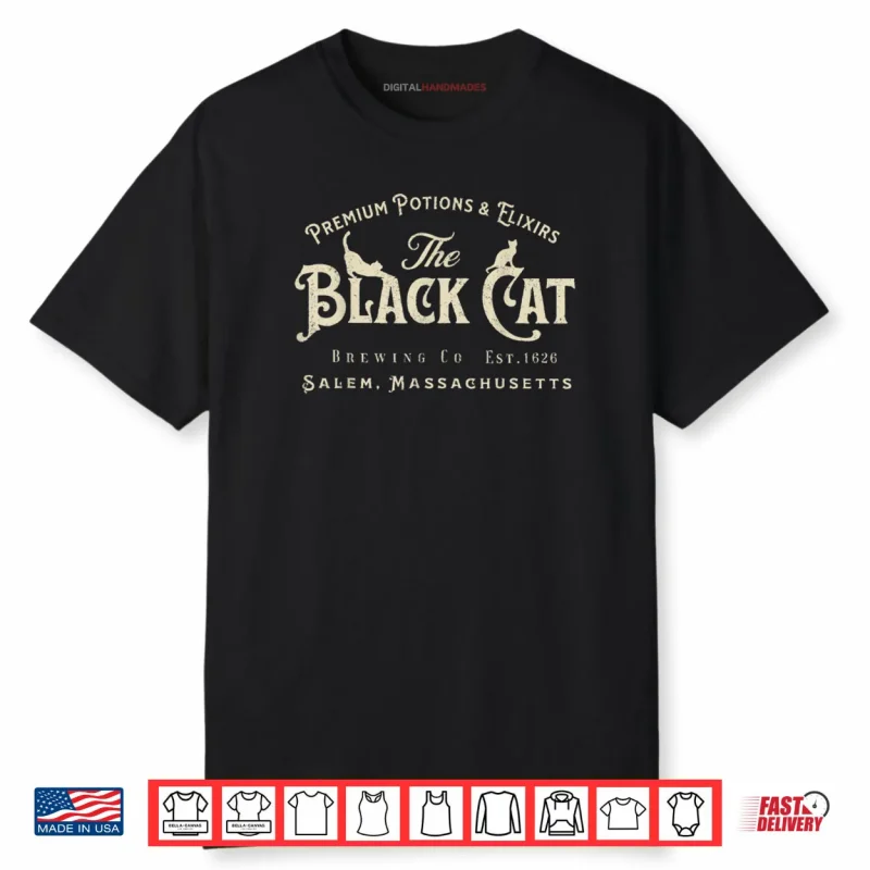 The Black Cat Witchy Salem Est 1626 Halloween Cat Lover Shirt