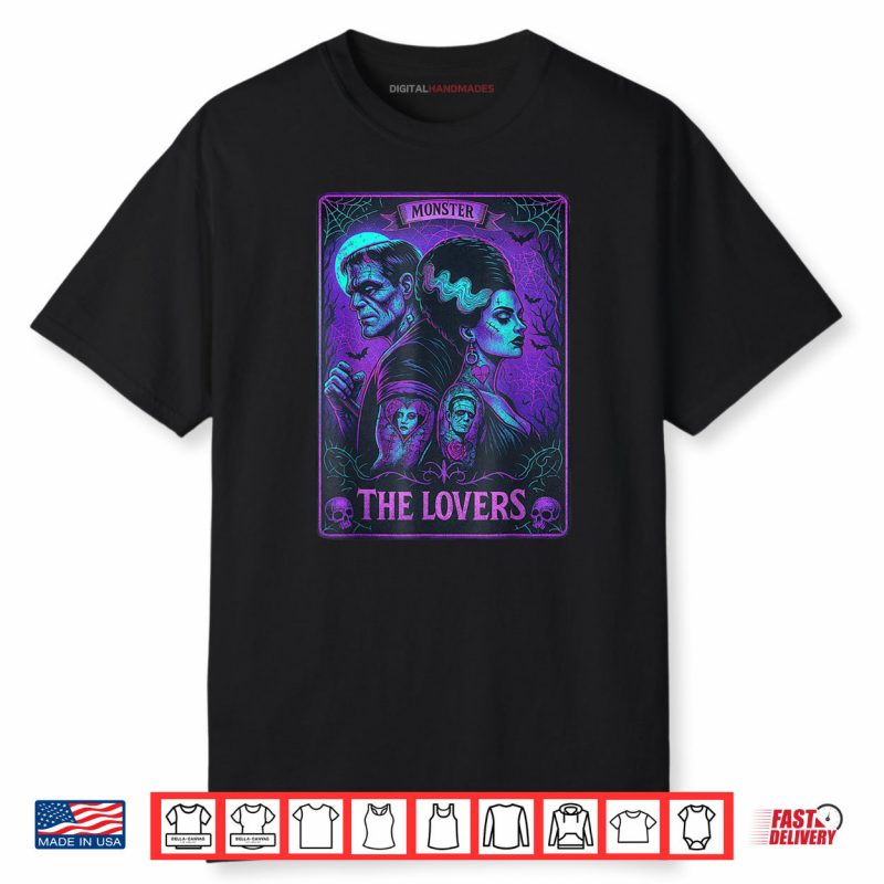 The Monster Frankenstein And Bride The Lovers Tarot Card Shirt