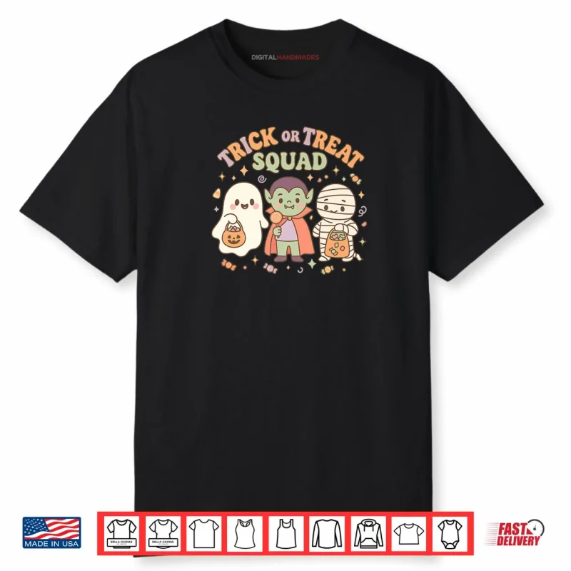 Trick or Treat Squad Pastel Halloween Ghost Vampire Mummy Shirt