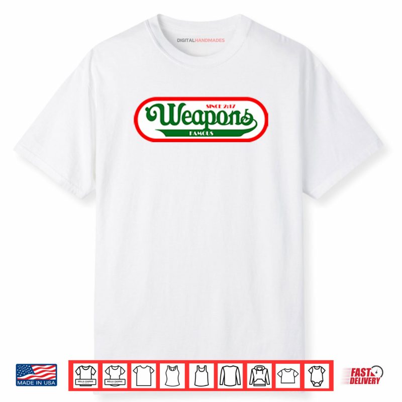 Weapons Movie Nathan’s Famous Hot Dog Logo Parody Shirt