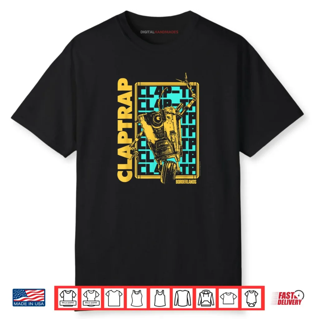 Borderlands Claptrap Repeating Text Video Game Shirt 1 Borderlands Claptrap Repeating Text Video Game Shirt