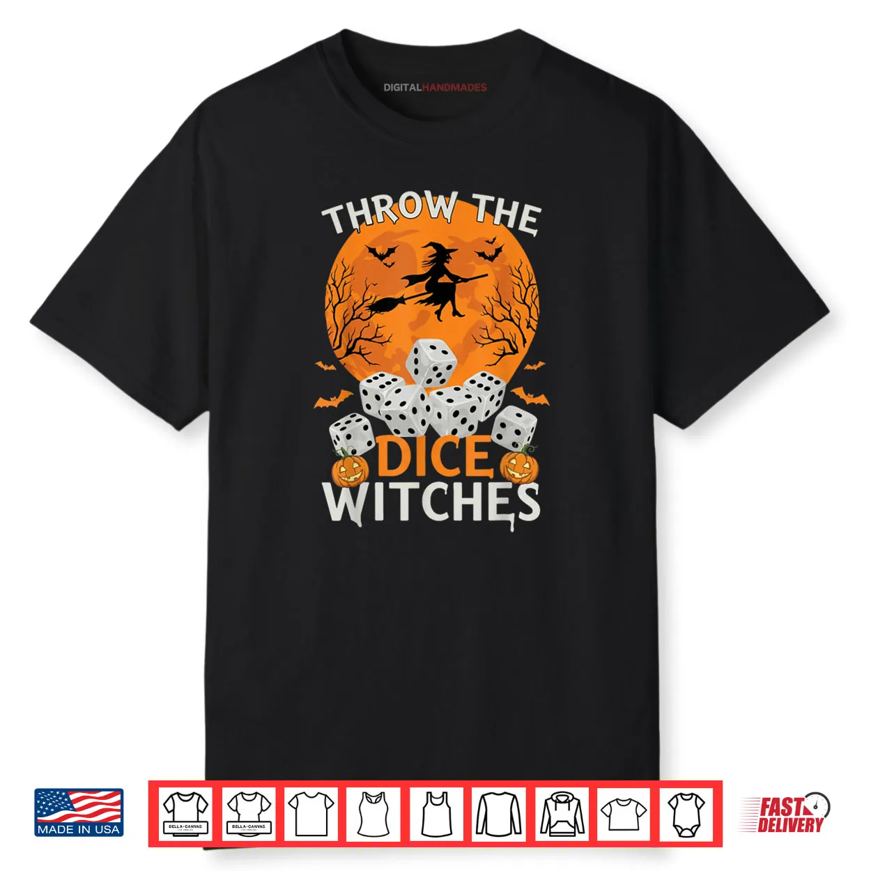 Bunco Halloween Throw The Dice Witches Bunco Game Shirt