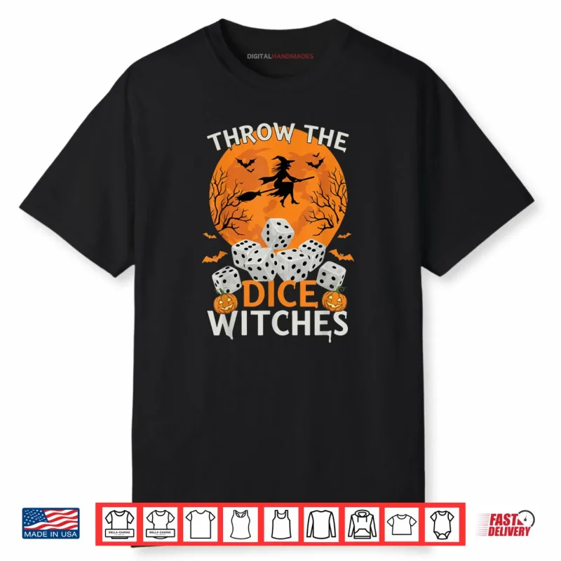 Bunco Halloween Throw The Dice Witches Bunco Game Shirt