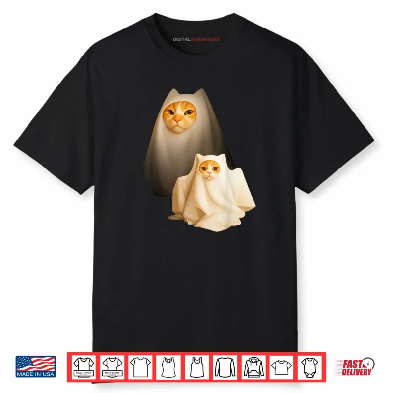 Ghost Cat Meme Funny Halloween Costume Shirt