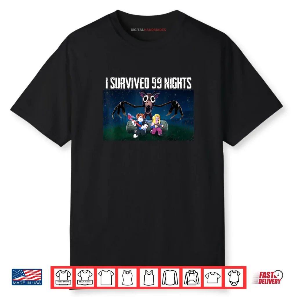 I Survived 99 Nights Halloween Gamer Deer in The Forest Shirt 1 I Survived 99 Nights Halloween Gamer Deer in The Forest Shirt