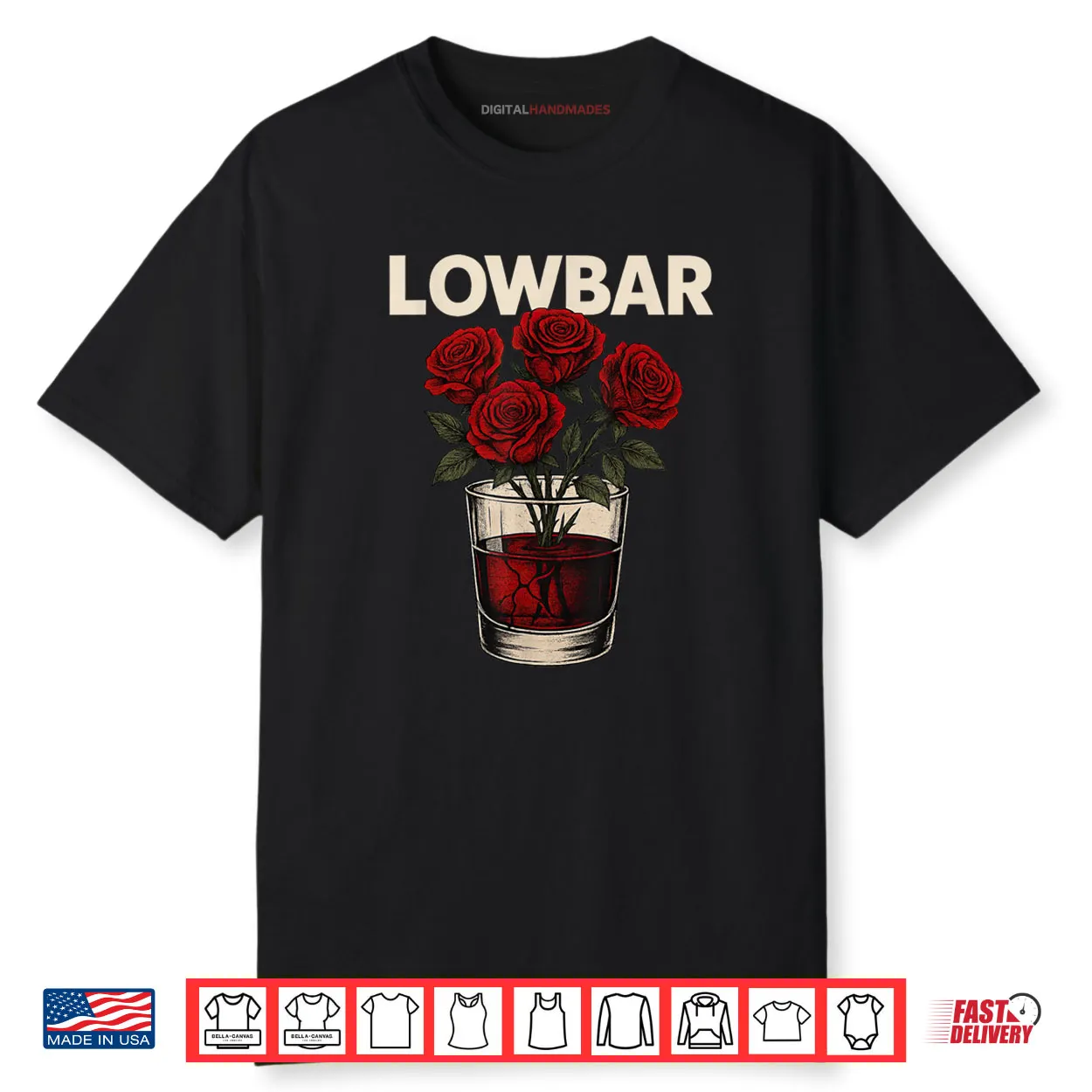 Lowbar Whiskey Glass Roses Shirt