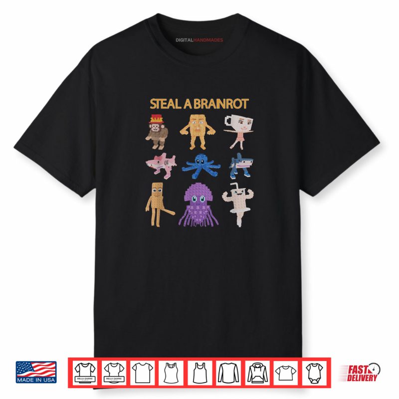 Steal A Brain Rot Funny Gamer Shirt