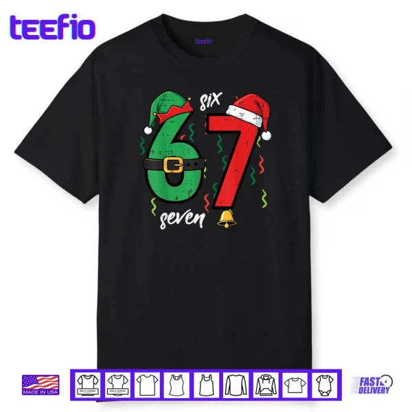 67 Christmas Funny 6 7 Meme Six Seven Xmas Shirt