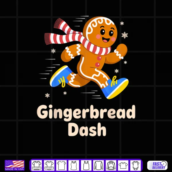 Design Christmas Gingerbread Dash Running Runner Xmas Marathon 5k Shirt