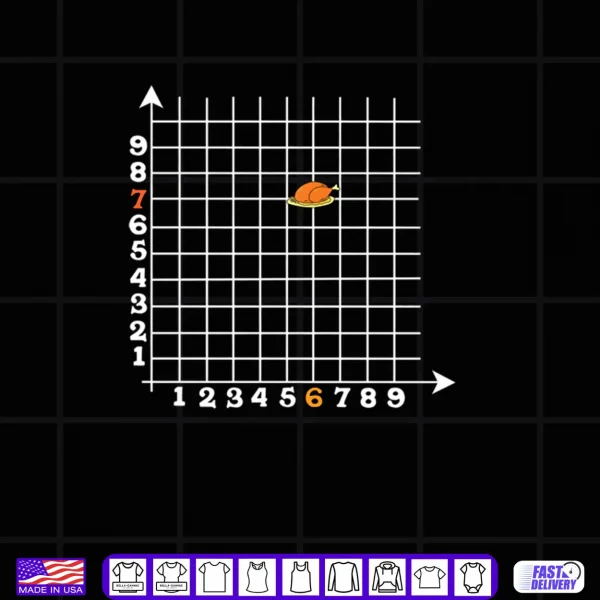 Design Coordinate 6 7 Funny Math Teacher Turkey Math Joke Shirt