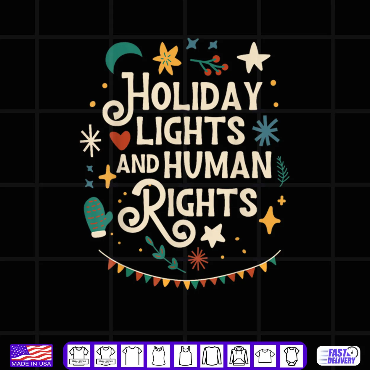 Holiday Lights and Human Rights Supporters Christmas Shirt Holiday Lights and Human Rights Supporters Christmas Shirt