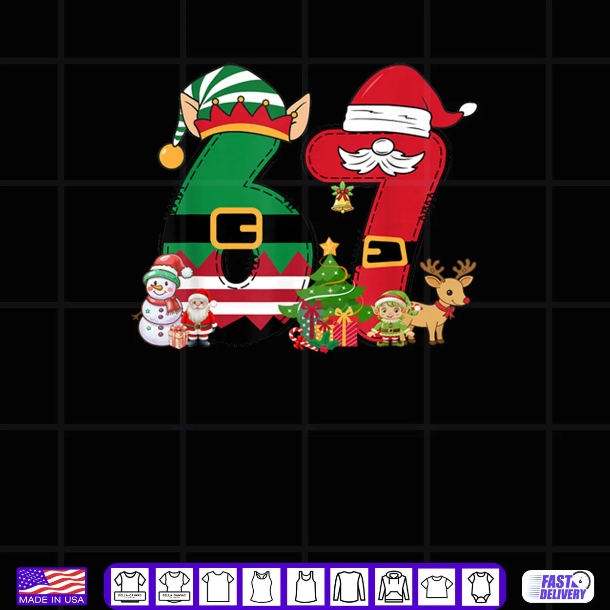 Meme 6 7 Christmas 67 Santa Elf Shirt Meme 6 7 Christmas 67 Santa Elf Shirt