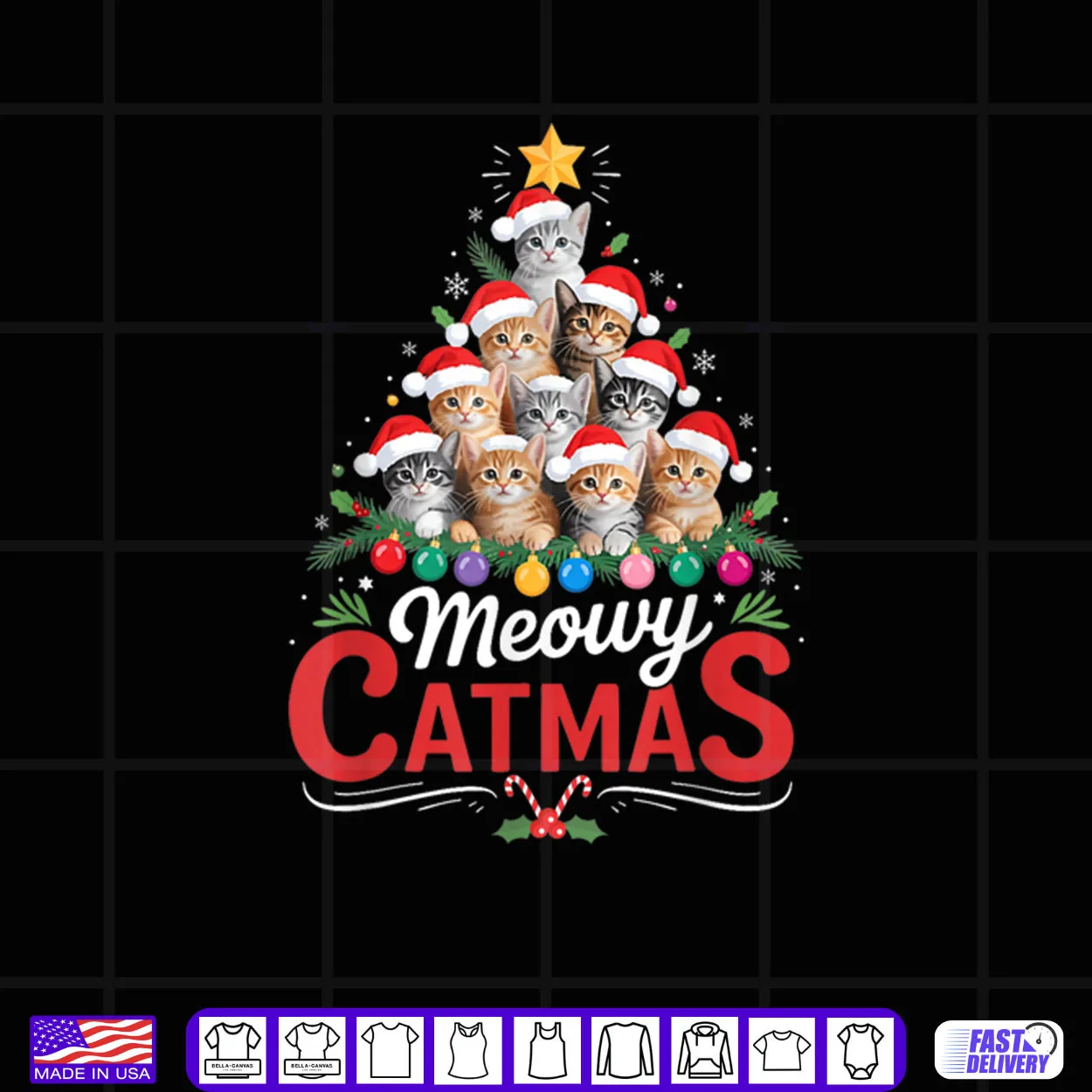 Meowy Catmas Cat Christmas Tree Xmas Santa Shirt Meowy Catmas Cat Christmas Tree Xmas Santa Shirt
