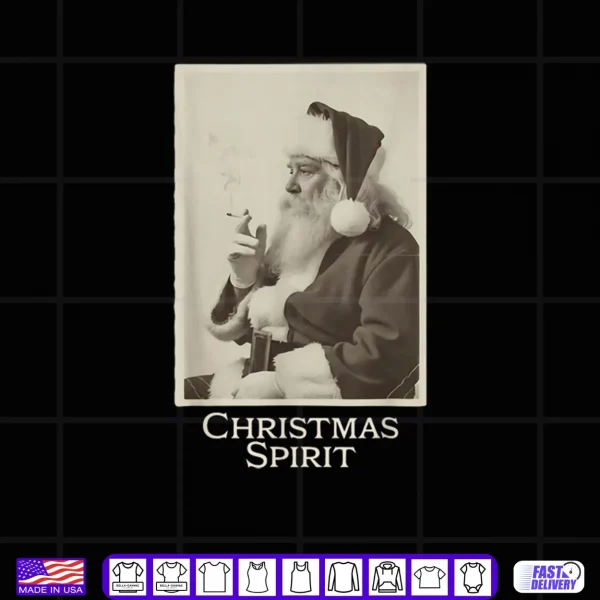 Design Smoking Santa Claus Christmas Spirit Christmas Vintage Shirt
