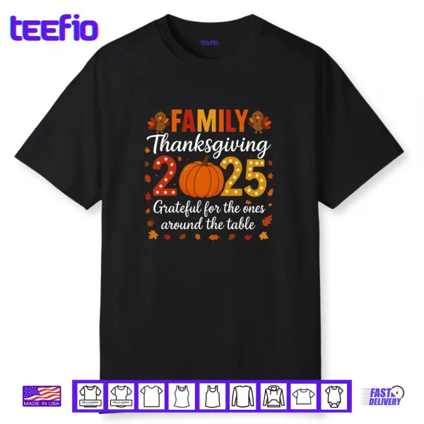 Family Thanksgiving Shirts 2025 Outfits Pajamas Matching Set Shirt