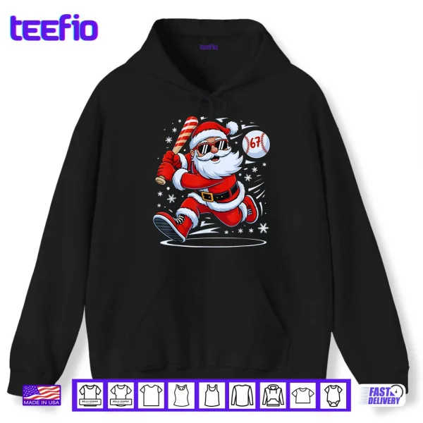 Baseball Santa 67 Christmas Xmas Pajamas Shirt 2 Hoodie Baseball Santa 67 Christmas Xmas Pajamas Shirt