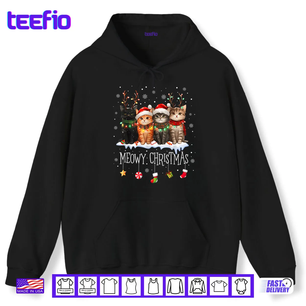 Meowy Catmas Cat Christmas Cute Kitten Cats Santa Hat Xmas Shirt Meowy Catmas Cat Christmas Cute Kitten Cats Santa Hat Xmas Shirt