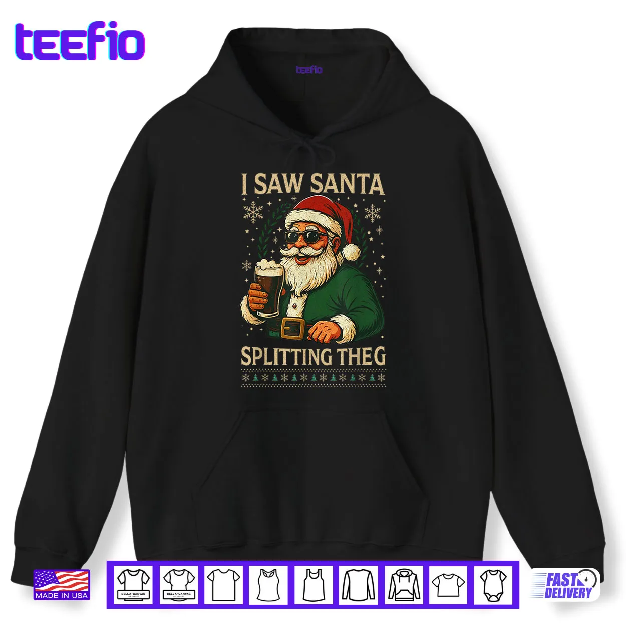 Santa I Saw Santa Split The G Drinking Ugly Christmas Shirt Santa I Saw Santa Split The G Drinking Ugly Christmas Shirt