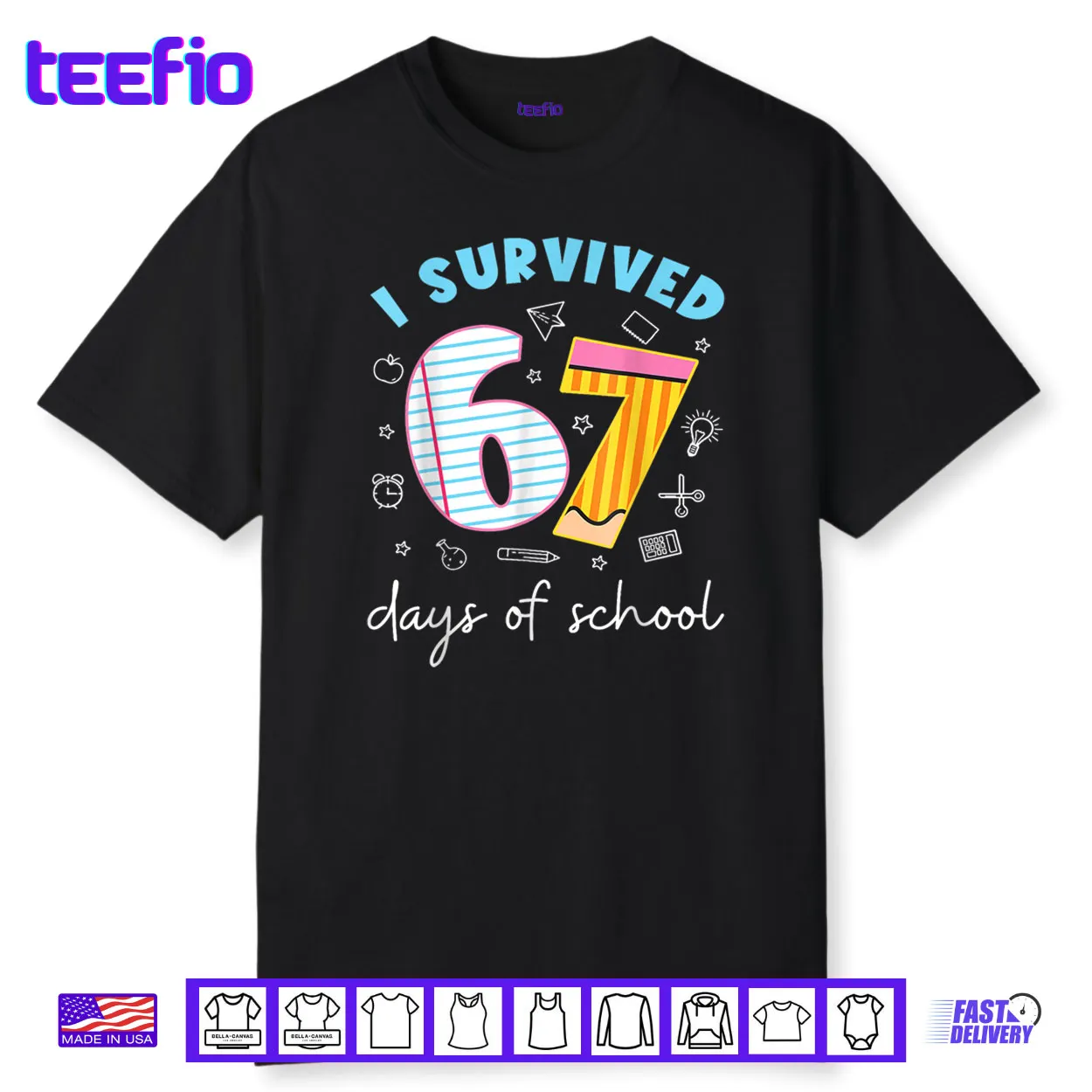 I Survived 67 Days of School Funny Meme Teacher Student Shirt I Survived 67 Days of School Funny Meme Teacher Student Shirt