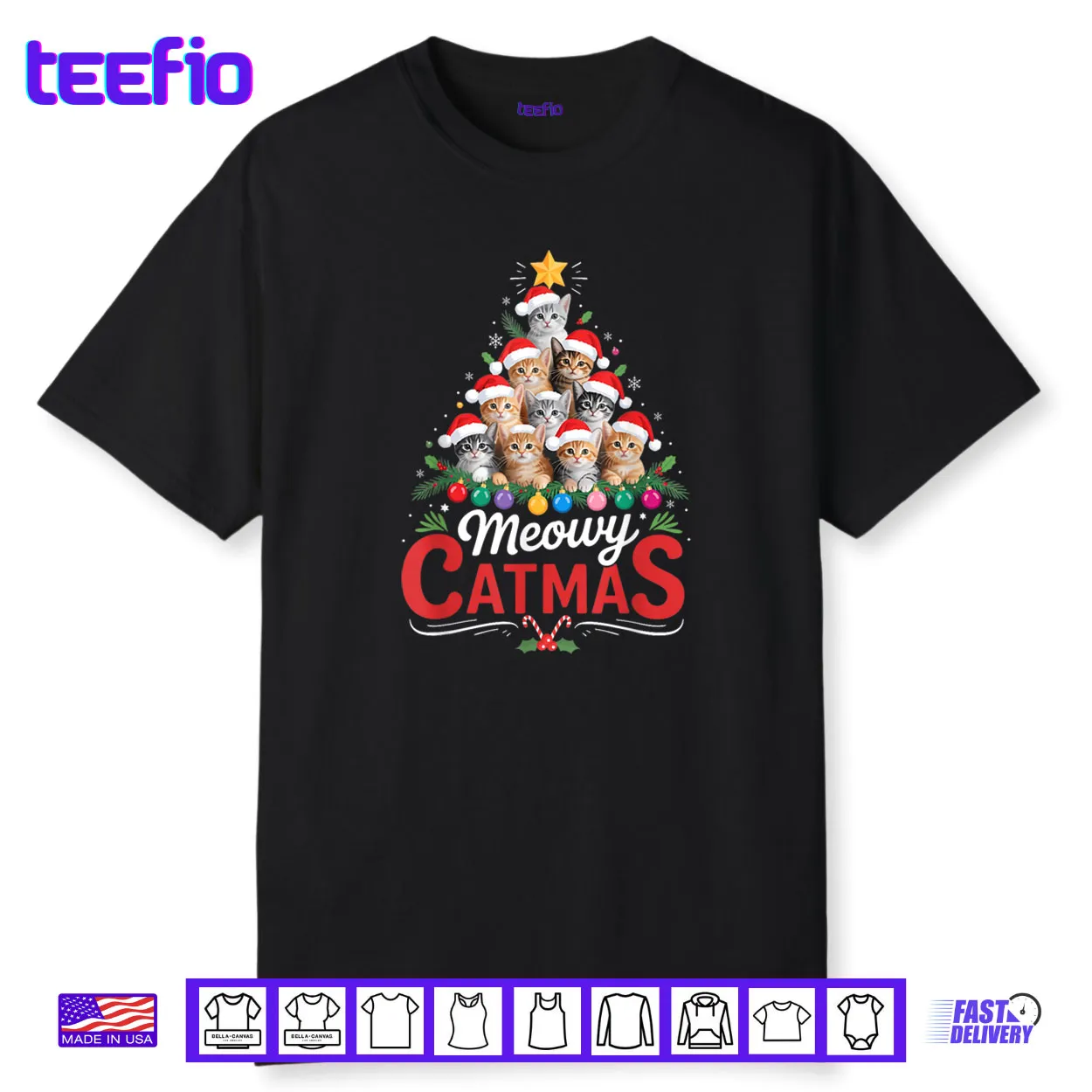 Meowy Catmas Cat Christmas Tree Xmas Santa Shirt Meowy Catmas Cat Christmas Tree Xmas Santa Shirt