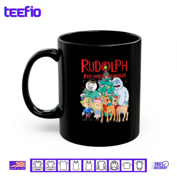 Mug Cute Rudolph The Red Nosed Reindeer Christmas Tree Shirt