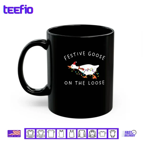 Mug Festive Goose on The Loose Christmas Retro Shirt