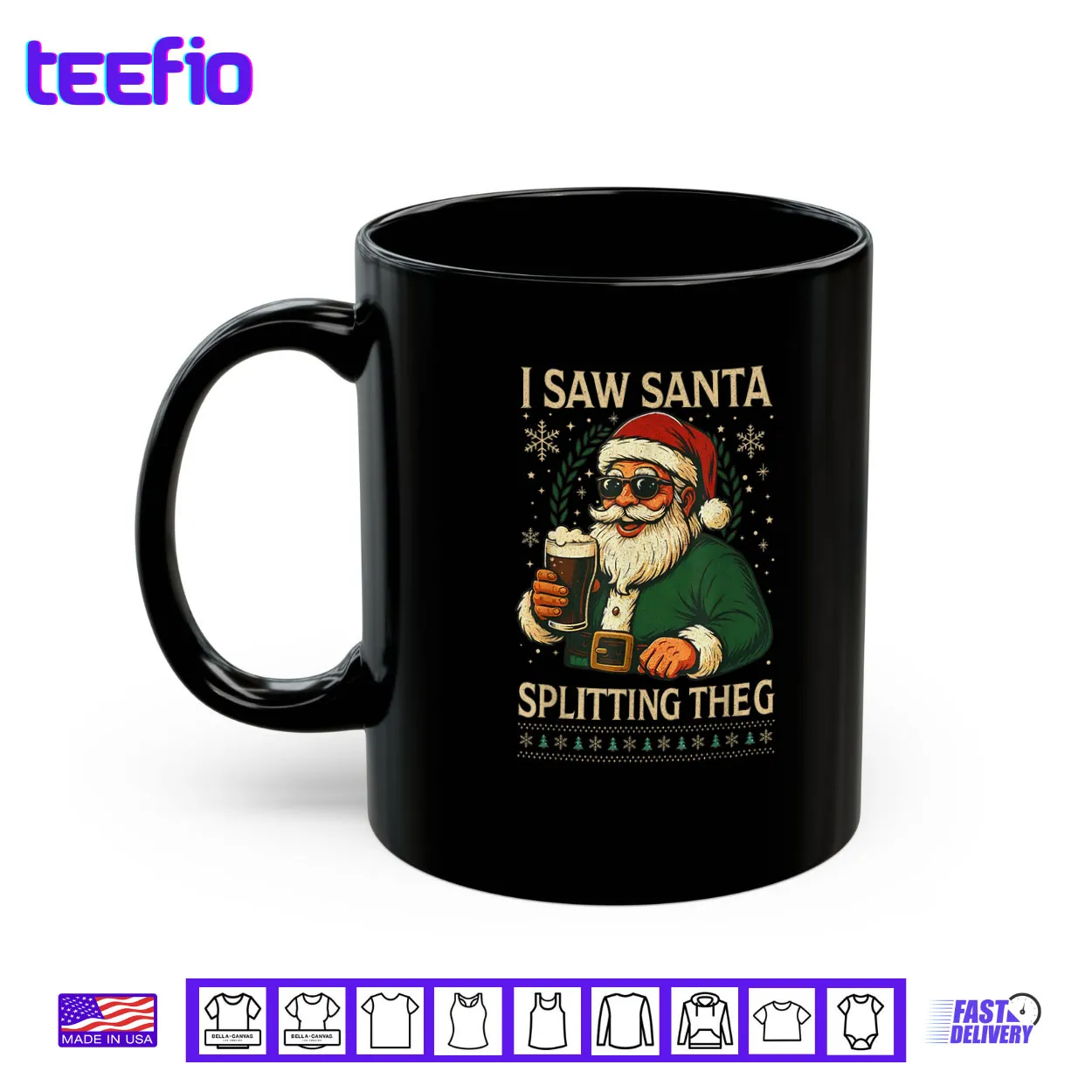 Santa I Saw Santa Split The G Drinking Ugly Christmas Shirt Santa I Saw Santa Split The G Drinking Ugly Christmas Shirt