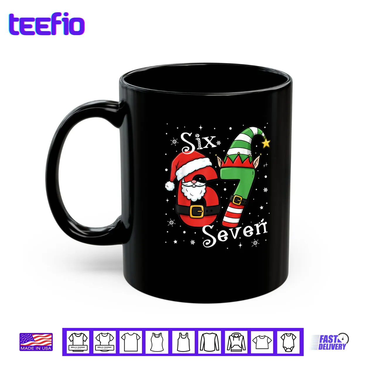Six Seven 67 Meme 6 7 Elf Santa Christmas Pajamas Shirt Six Seven 67 Meme 6 7 Elf Santa Christmas Pajamas Shirt