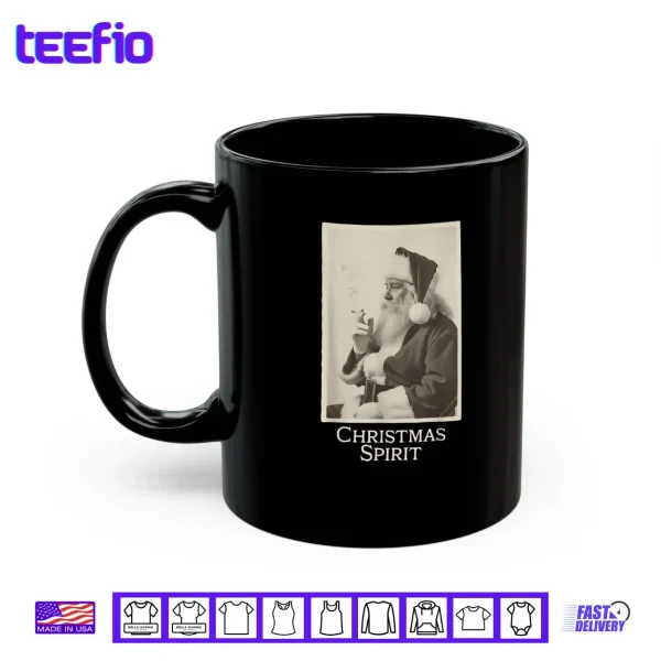 Mug Smoking Santa Claus Christmas Spirit Christmas Vintage Shirt