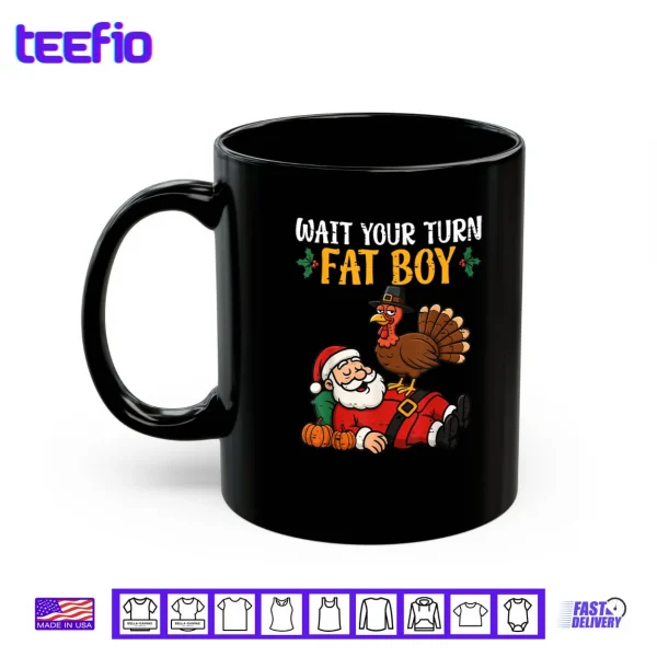 Mug Thanksgiving Christmas Turkey vs Santa Shirt