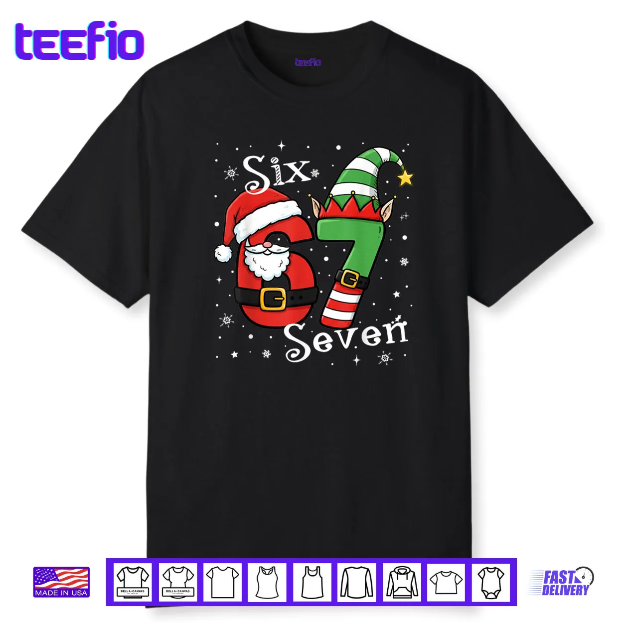 Six Seven 67 Meme 6 7 Elf Santa Christmas Pajamas Shirt Six Seven 67 Meme 6 7 Elf Santa Christmas Pajamas Shirt