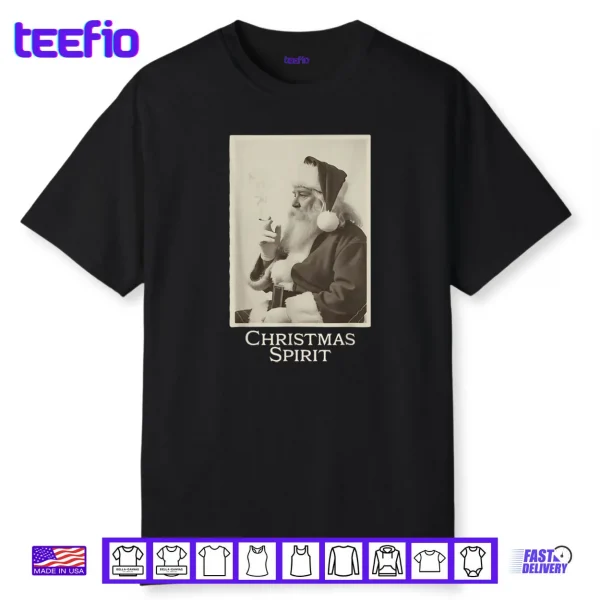 Smoking Santa Claus Christmas Spirit Christmas Vintage Shirt