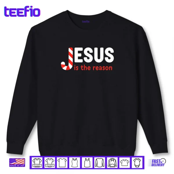 Sweatshirt Christian Jesus is The Reason for The Season Christmas Candy Shirt
