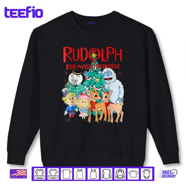 Sweatshirt Cute Rudolph The Red Nosed Reindeer Christmas Tree Shirt