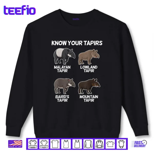 Sweatshirt Cute Tapir Design Animal Tapir Lovers Shirt