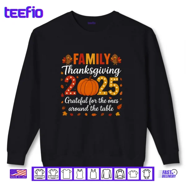 Sweatshirt Family Thanksgiving Shirts 2025 Outfits Pajamas Matching Set Shirt