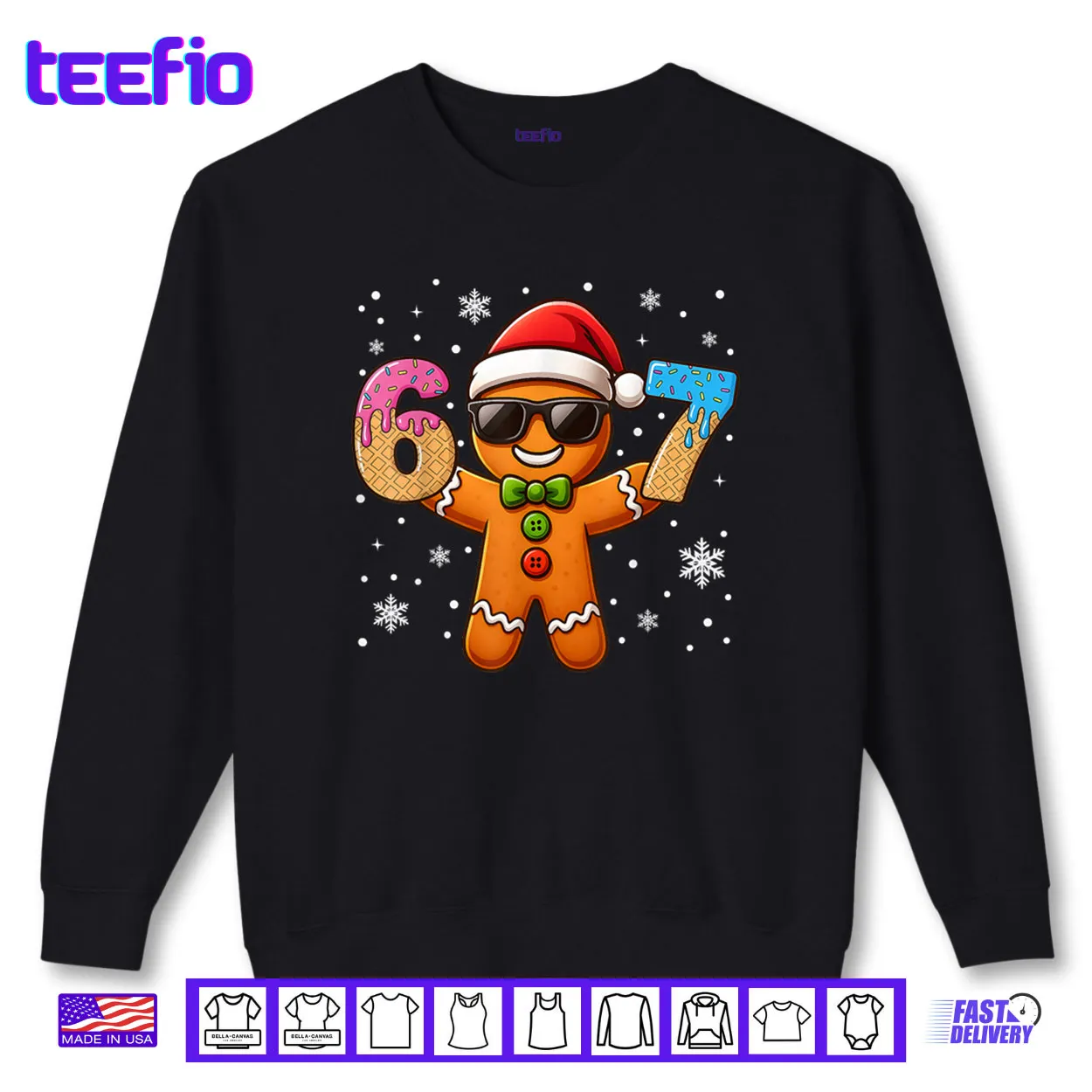 Gingerbread Six Seven 67 Ice Cream Drip Christmas Shirt Gingerbread Six Seven 67 Ice Cream Drip Christmas Shirt