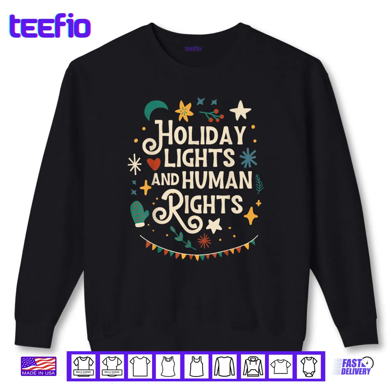 Holiday Lights and Human Rights Supporters Christmas Shirt Holiday Lights and Human Rights Supporters Christmas Shirt