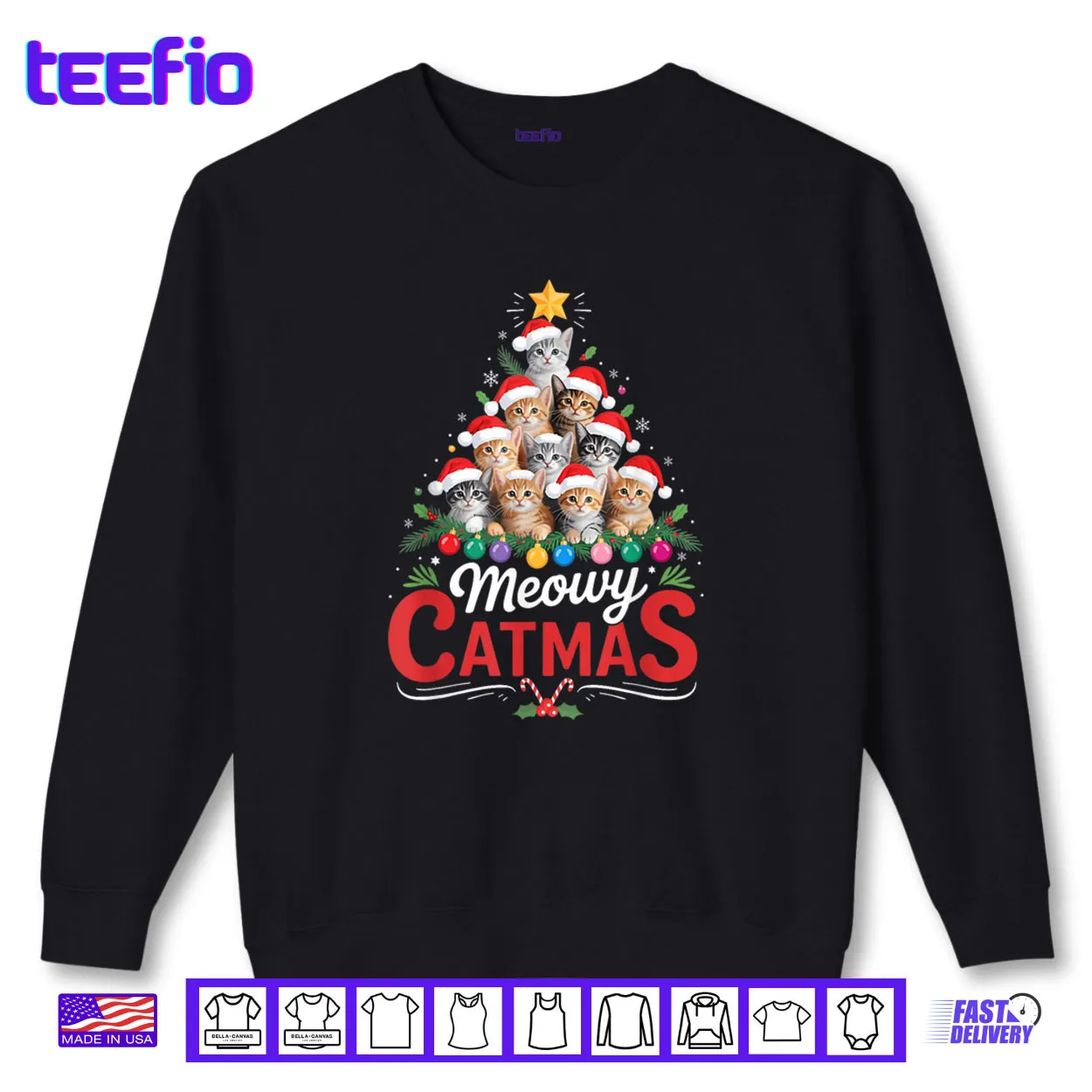 Meowy Catmas Cat Christmas Tree Xmas Santa Shirt Meowy Catmas Cat Christmas Tree Xmas Santa Shirt