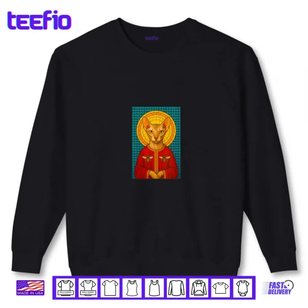 Sweatshirt Saint Patrick Cat Iconography Peterbald Bees Shirt