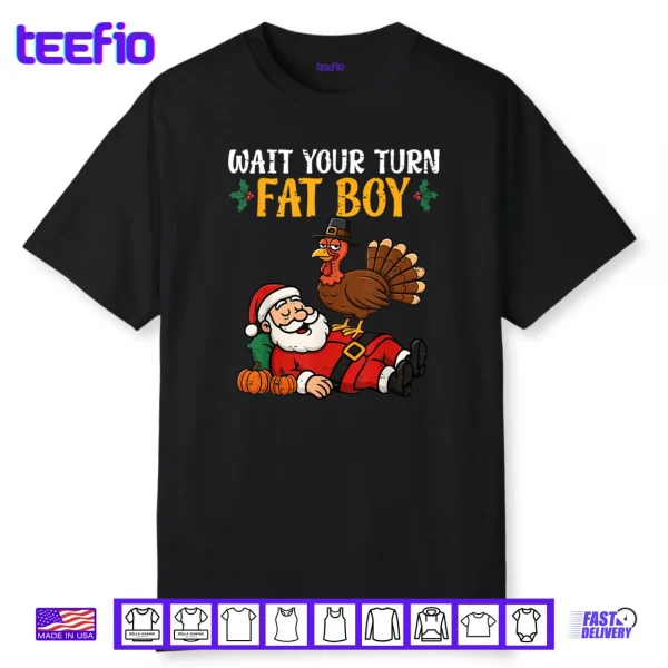 Thanksgiving Christmas Turkey vs Santa Shirt