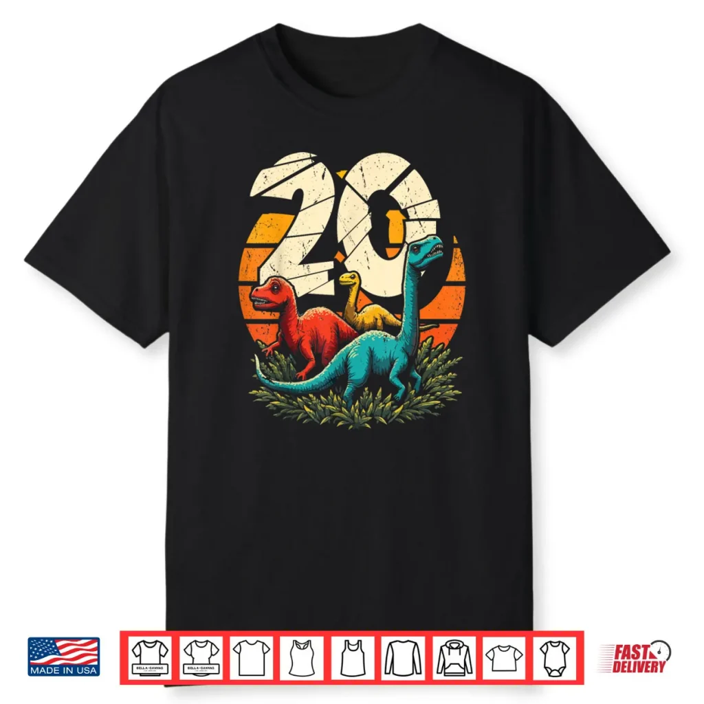 20th Birthday TRex Dinosaur 20 Year Old Shirt