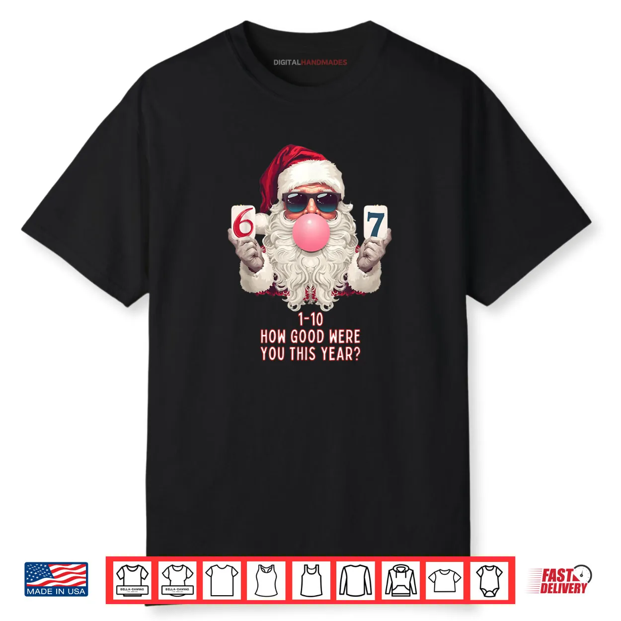 6 7 Funny Christmas Meme Six or Seven Bubblegum Santa Claus Shirt