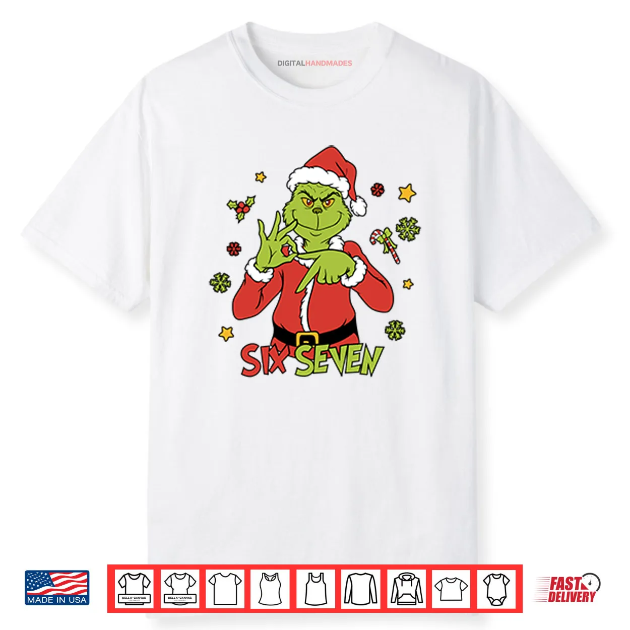 6 7 Six Seven Meme Grinch Christmas Shirt