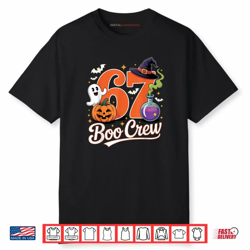 67 Boo Crew Funny Halloween Ghost Witch Pumpkin Spooky Squad Shirt