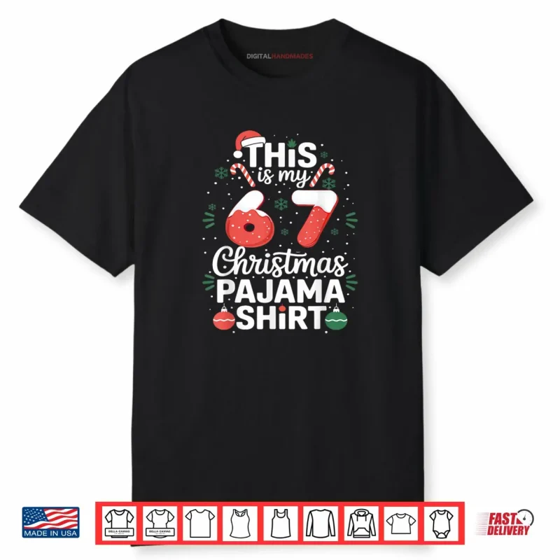67 Christmas Pajamas Shirt Six Seven Meme Brainrot Shirt