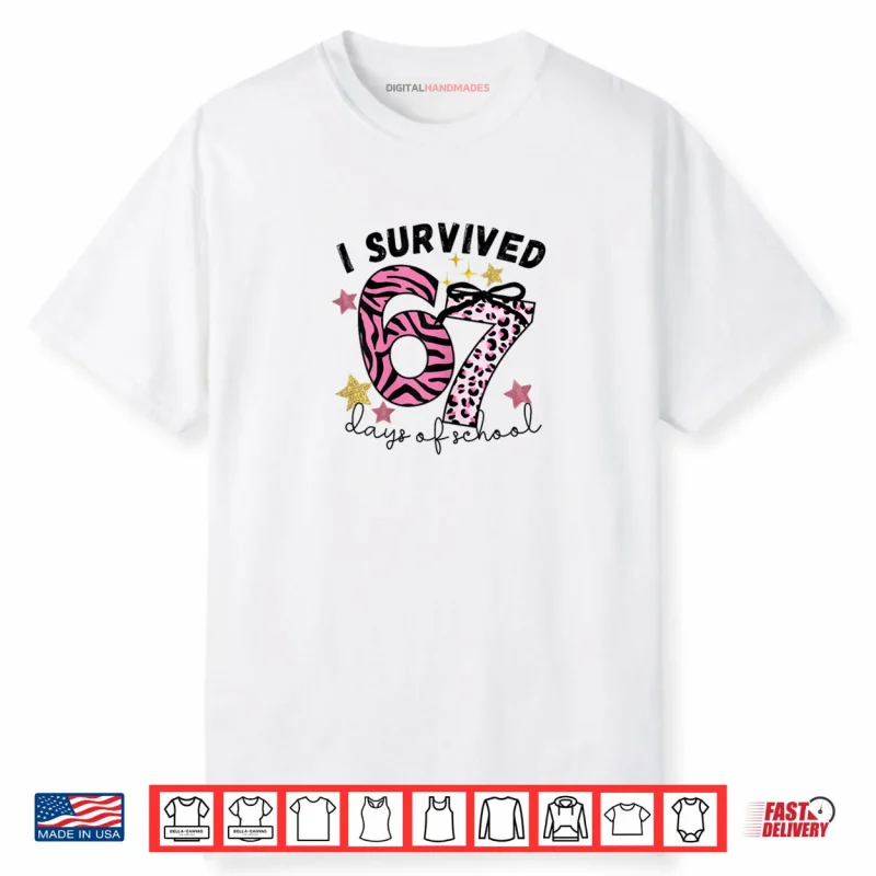 67 Days of School Pink Leopard Girl Glam Zebra Shirt