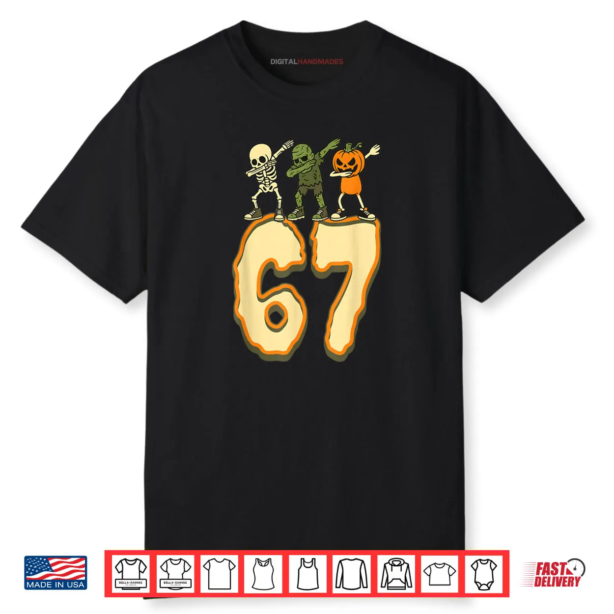 67 Halloween Meme 6 7 Numbers Six Seven Skeleton Shirt
